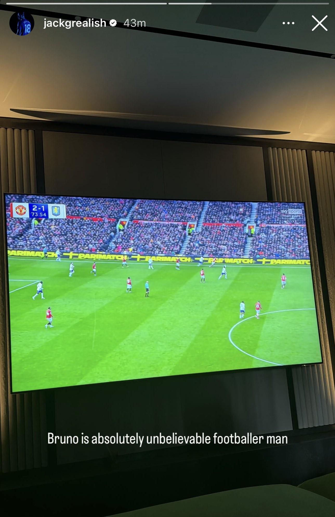 开云体育官网-格拉利什晒观赛照并称赞B费:布鲁诺绝对是位不可思议的球员